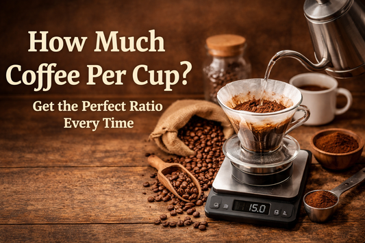 how much coffee per cup pour over brewing with scale and coffee beans
